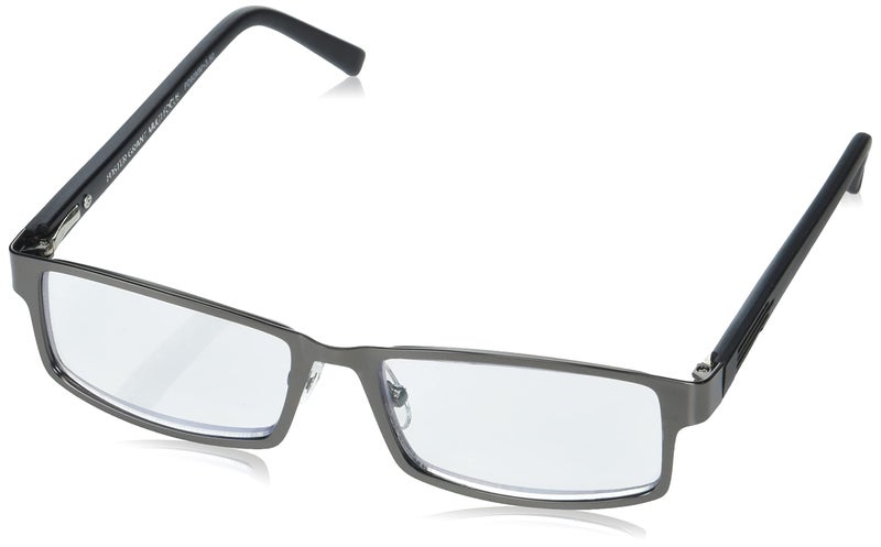 Foster Grant Men's Sawyer Multifocus Rectangular Reading Glasses, Matte Dark Gunmetal/Transparent, 54 mm + 1.5 - Image 1